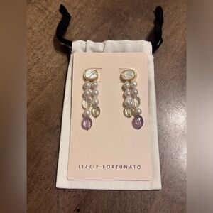 Lizzie Fortunato Holiday Freshwater Pearl Drop Earrings - Quartz - Amethyst